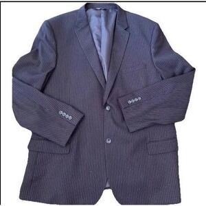 Caravelli Collezione Sports Coat‎ Mens 46w 50L pinstripe Black Italy